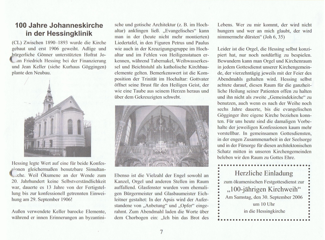 100 Jahre Hessingkirche