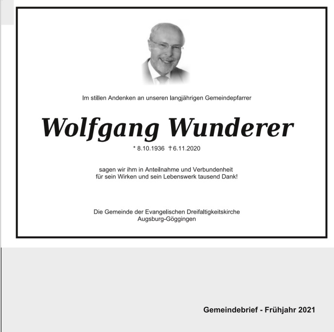 Pfarrer Wolfgang Wunderer